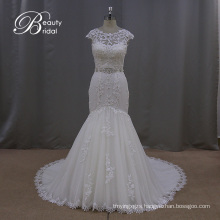 Simple White Beading Wedding Dress